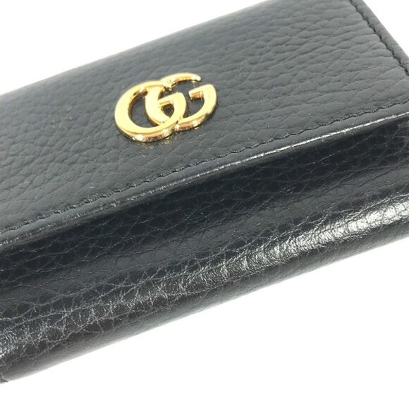GUCCI 456118 key GG Marmont 6-Ring Key Case Leather Black - Picture 4 of 8